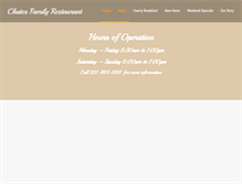 Tablet Screenshot of chutesfamilyrestaurant.com